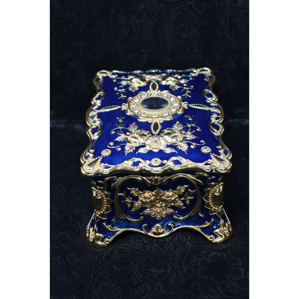 Unused VTG Hipiwe Embellished Cobalt, Crystals & Intricate Gold Details Jewelry
